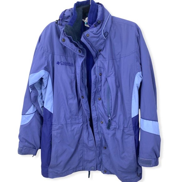 Columbia Jacket Womens Small Blue Core Interchange Hooded Full Zip Lined Pockets - Picture 1 of 6